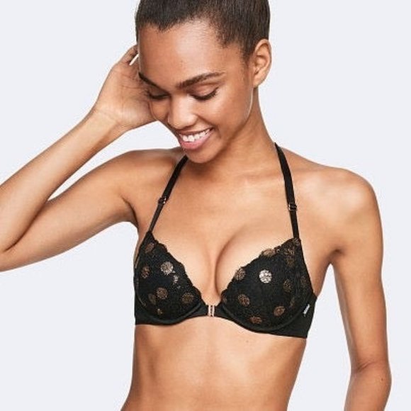 VS PINK DATE PUSH UP RACERBACK BRA 36C NWT - Picture 3 of 5